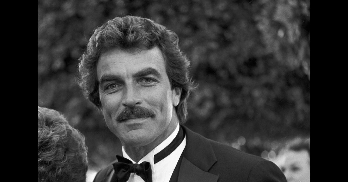 Hollywood icon Tom Selleck arriving to the 55th Annual Academy Awards in 1983.