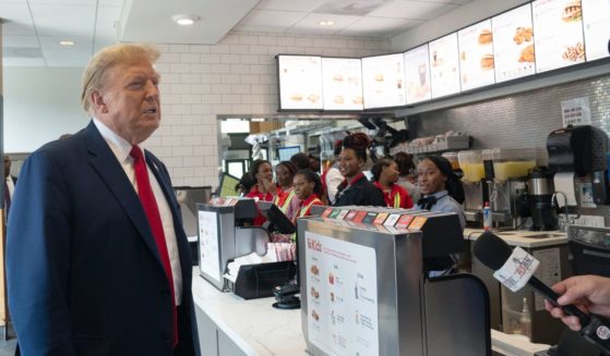 Former President Donald Trump received a warm welcome at a Chick-fil-A restaurant on Wednesday in Atlanta, Georgia. Trump was visiting Atlanta for a campaign fundraising event.