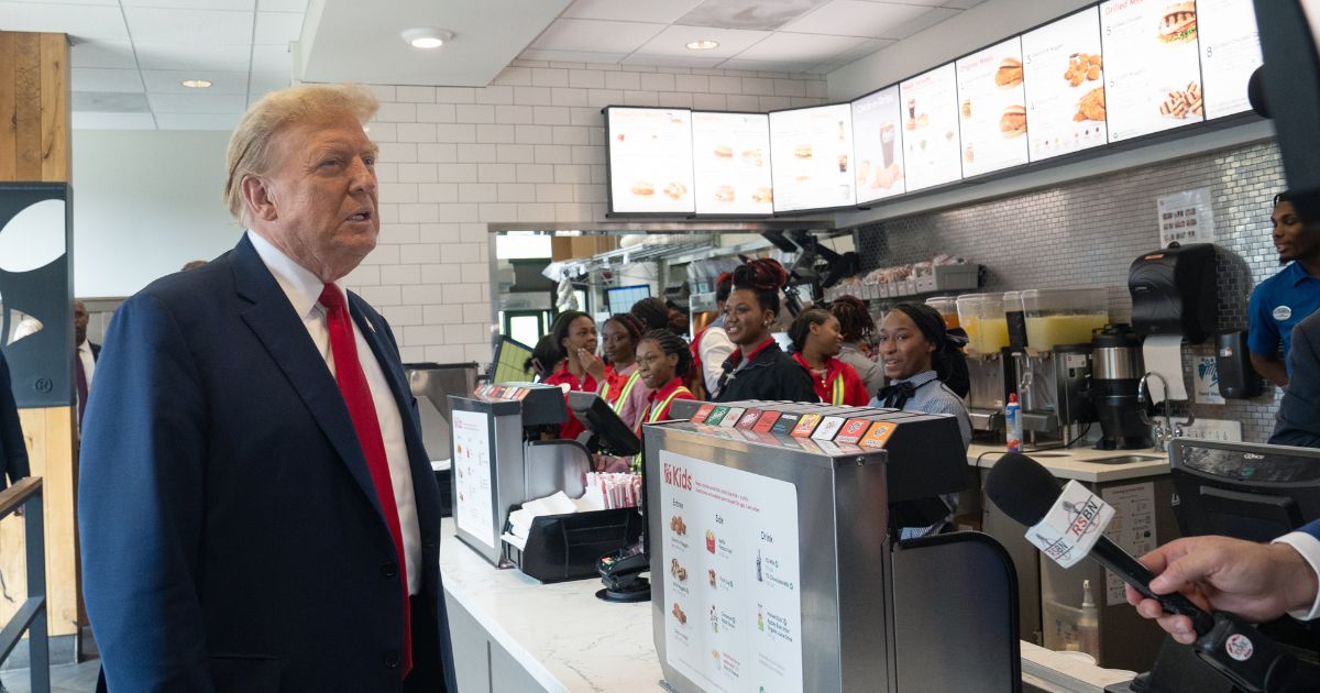 Former President Donald Trump received a warm welcome at a Chick-fil-A restaurant on Wednesday in Atlanta, Georgia. Trump was visiting Atlanta for a campaign fundraising event.