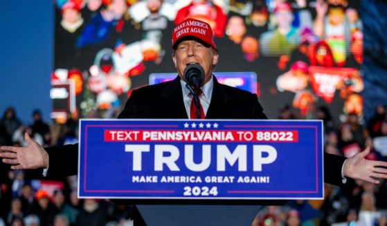 Republican presidential candidate and former President Donald Trump speaks during a rally outside Schnecksville Fire Hall in Schnecksville, Pennsylvania, on Saturday.