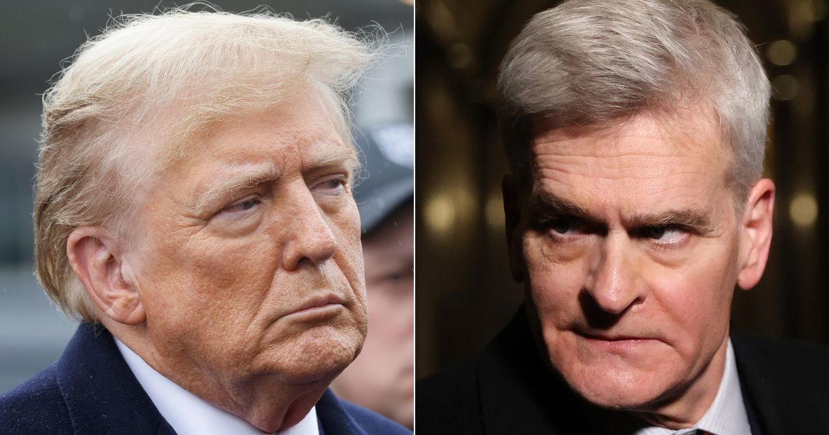 Former President Donald Trump, left, took to his Truth Social platform on Monday, calling GOP Sen. Bill Cassidy, right, "one of the worst senators in the United States Senate."