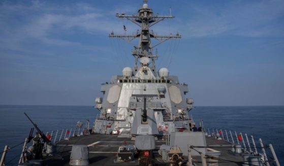 View of the U.S.S. Gravely (DDG 107) destroyer in the south Red Sea, on Feb. 13.