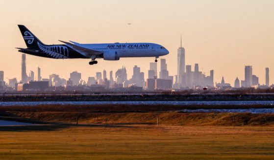 A Boeing 787 Dreamliner passenger plane from New Zealand arrives at JFK International Airport in New York City on Feb. 5.