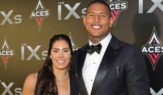 WNBA player Kelsey Plum of the Las Vegas Aces, left, and tight end Darren Waller then of the Las Vegas Raiders, right, attend the inaugural IX Awards in Las Vegas on June 17, 2022.