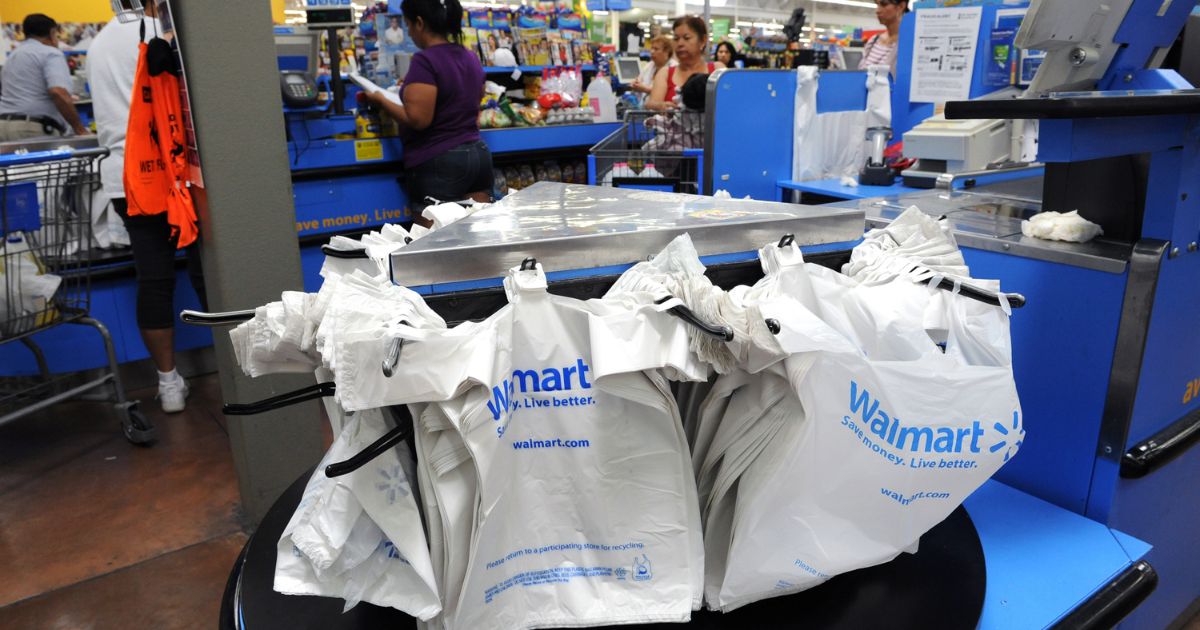 A Walmart checkout area is pictured at a Walmart in Rosemead, California, on June 1, 2012.