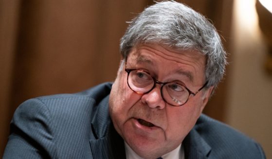 William Barr speaking during a meeting in the White House