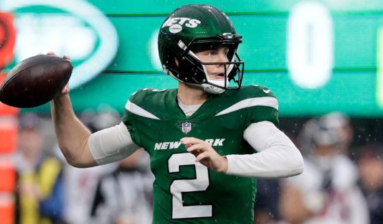 Quarterback Zach Wilson drops back during the New York Jets' game against the Houston Texans at MetLife Stadium in East Rutherford, New Jersey, on Dec. 10. The Jets defeated the Texans 30-6.