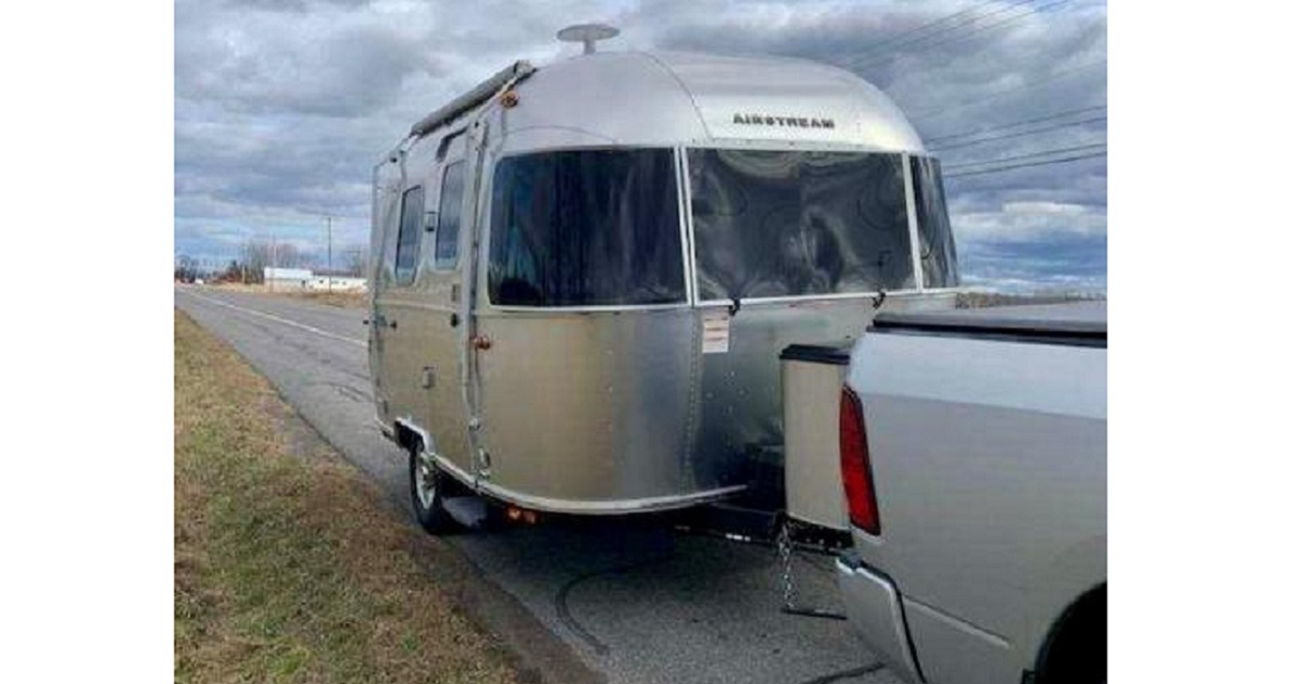 The Airstream trailer involved in a fatal accident April 6 in New York state.