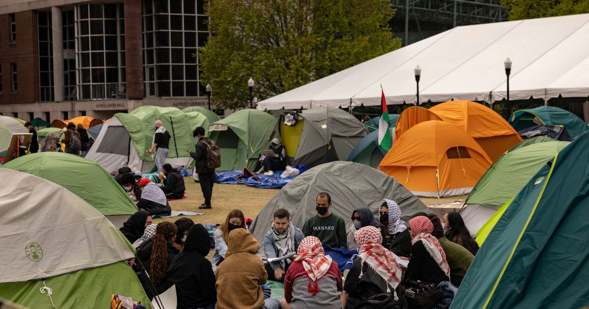 an anti-Israel demonstration encampment at Columbia University