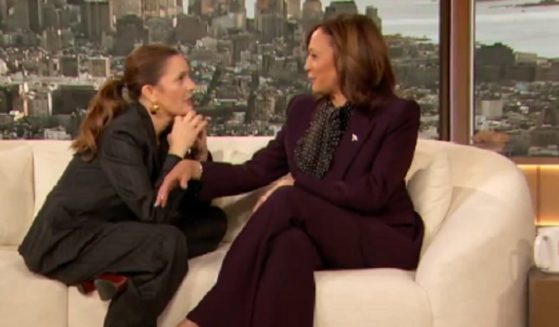 "The Drew Barrymore Show" host Drew Barrymore sits awfully close to Vice President Kamala Harris during an interview set to air Monday.