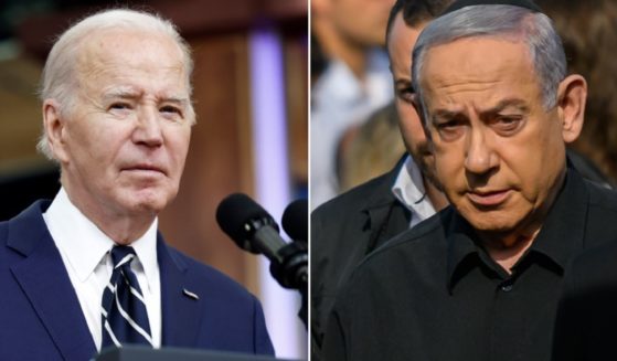 President Joe Biden on Saturday told Israeli Prime Minister Benjamin Netanyahu that the United States would not participate in any retaliatory attack by Israel on Iran after an Iranian drone and missile attack on Israel was largely thwarted. Biden is pictured right at the White House on Friday. Netanyahu is pictured in a file photo from December.