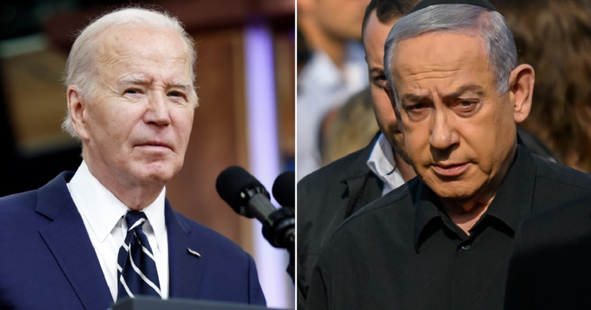 President Joe Biden on Saturday told Israeli Prime Minister Benjamin Netanyahu that the United States would not participate in any retaliatory attack by Israel on Iran after an Iranian drone and missile attack on Israel was largely thwarted. Biden is pictured right at the White House on Friday. Netanyahu is pictured in a file photo from December.