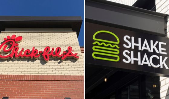 Signs for Chick-fil-A and Shake Shack are seen in the above stock images.