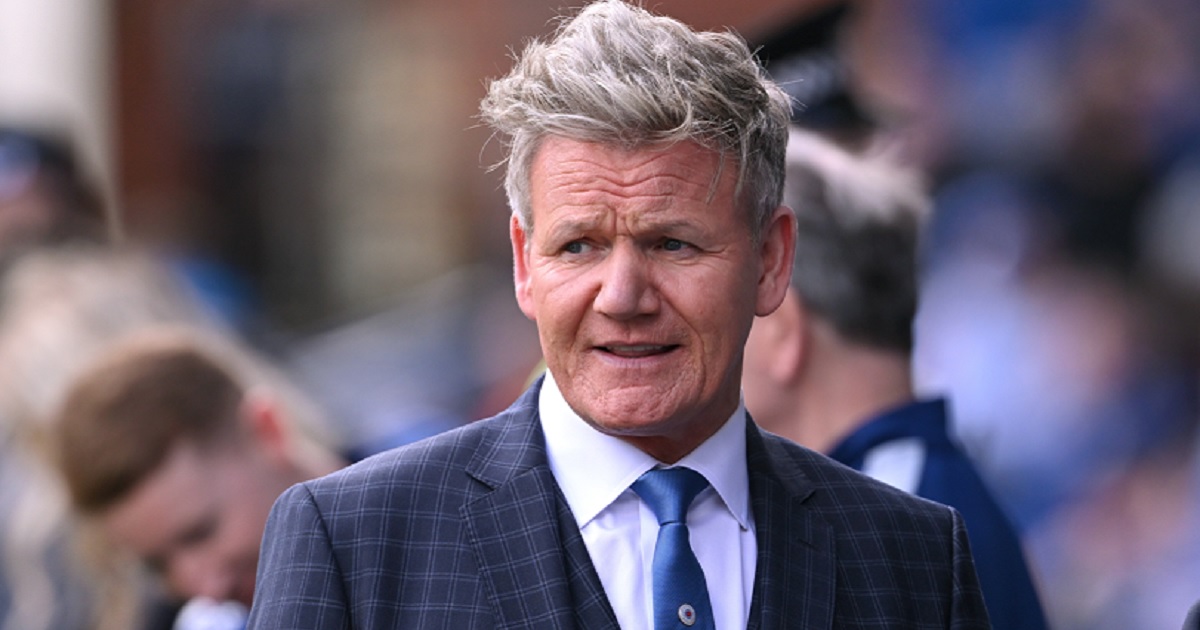 Celebrity chef Gordon Ramsay pictured during the Cinch Scottish Premiership is pictured in an April 7 file photo in Glasgow, Scotland.