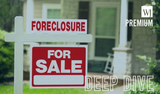 A foreclosed home for sale is seen in this stock image.