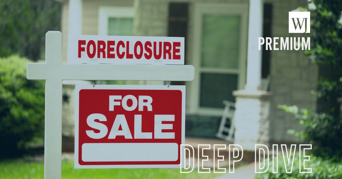A foreclosed home for sale is seen in this stock image.