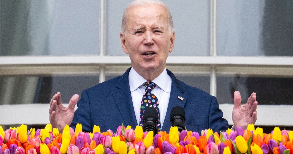 President Joe Biden speaks from the balcony of the White House in Washington, D.C., on Monday.