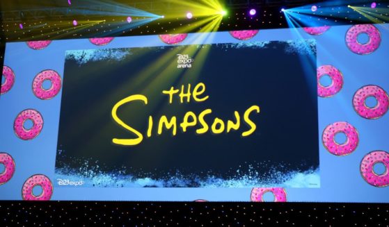 A view of the screen at The Simpsons! panel during the 2019 D23 Expo at Anaheim Convention Center on August 24, 2019 in Anaheim, California.