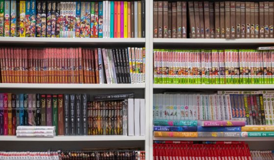 This Getty stock image shows a number of manga books on sale at a bookstore.