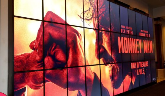 View of signage at Universal Pictures Presents a Special Screening of “Monkey Man”, Hosted by Kid Cudi at AMC The Grove 14 on April 5, 2024 in Los Angeles, California.