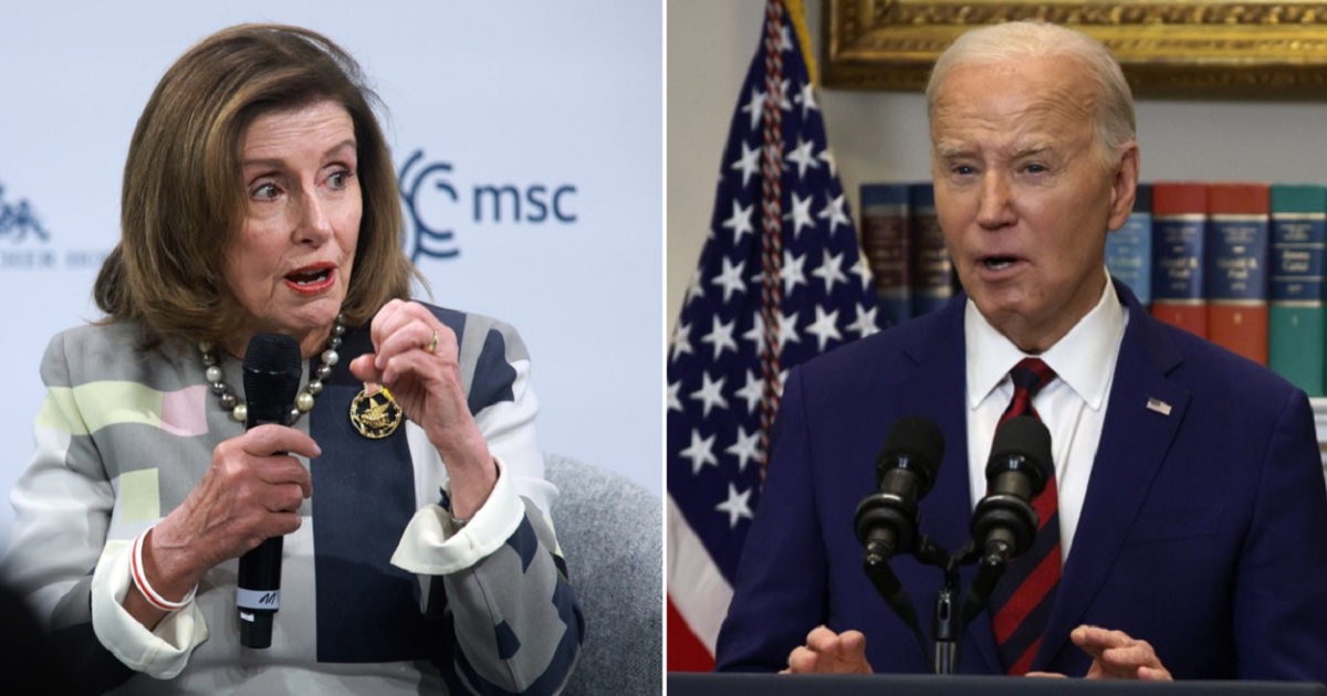 Former House Speaker Nancy Pelosi, left; President Joe Biden, right.