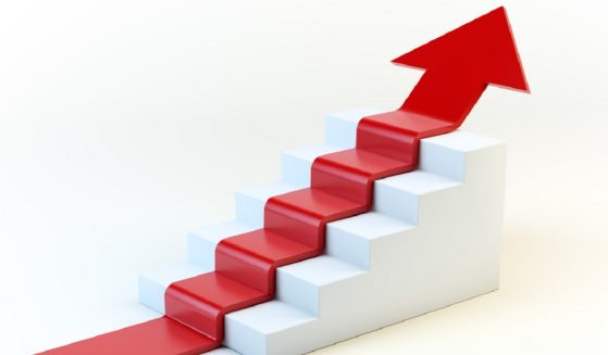 An arrow makes a continuous climb up in a generic graph.