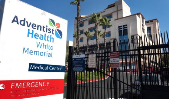 the emergency entrance to the Adventist Health White Memorial Medical Center in Los Angeles
