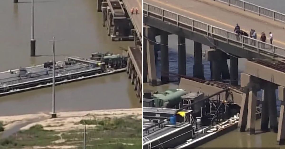 Shocking Video: Barge Collides with Bridge, Leading to Bridge Collapse and Oil Leak