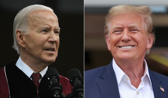 During the month of April , former President Donald Trump, right, and the Republicans raised $76 million, which far outpaced President Joe Biden's, left, $51 million.