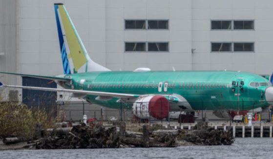 A Boeing 737 MAX airplane is pictured outside a Boeing factory in Renton, Washington, in a file photo from March 25.
