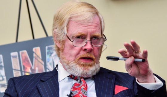 Brent Bozell III, founder and president of the Media Research Center, speaks during the "Climate Hustle" panel discussion at the Rayburn House Office Building in Washington, D.C., on April 14, 2016.