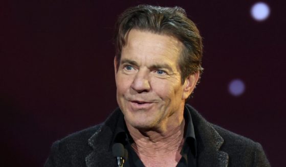 Dennis Quaid, seen in an April photo, portrays former President Ronald Reagan in a new movie opening Aug. 30.
