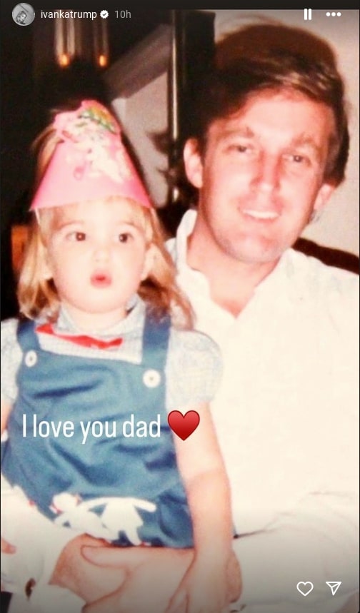 Donald Trump holding Ivanka as a child