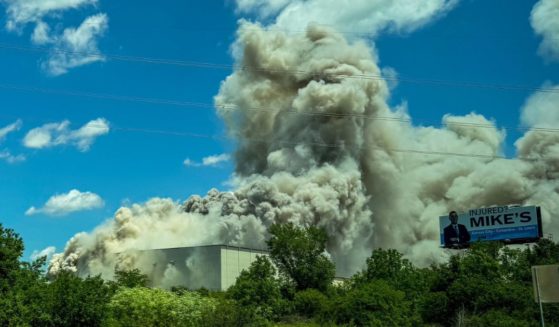 A firework warehouse facility in Boonville, Missouri caught fire on Monday.