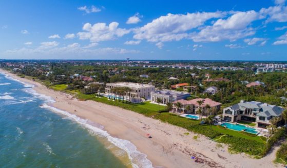 A stock photo shows mansions on Florida's Atlantic coast on Dec. 12, 2017.