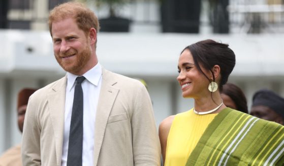 Prince Harry and Meghan, Duchess of Sussex, the State Governor House in Lagos on Sunday during their visit to Nigeria.