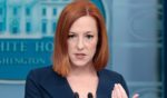 Then-White House press secretary Jen Psaki speaks at a daily news conference in the James Brady Press Briefing Room of the White House in Washington, D.C., on April 28, 2022.