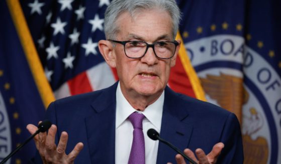 Federal Reserve Bank Chair Jerome Powell announces that interest rates will remain unchanged during a news conference in Washington, D.C., on May 1.