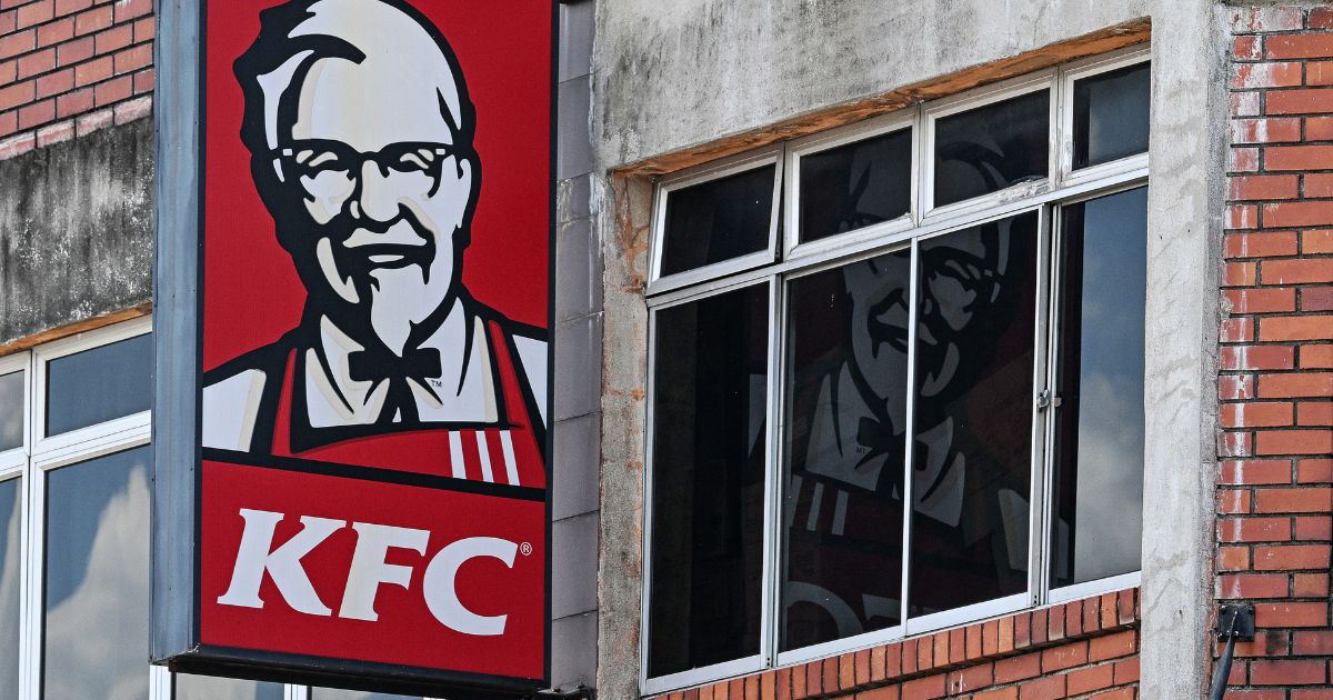 The logo of Kentucky Fried Chicken (KFC) is pictured at a restaurant in Malaysia's Pahang state on April 30, 2024