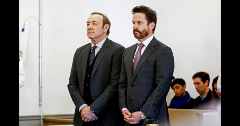 Actor Kevin Spacey at his arraignment on sexual assault charges in Nantucket, Massachusetts, in 2019.