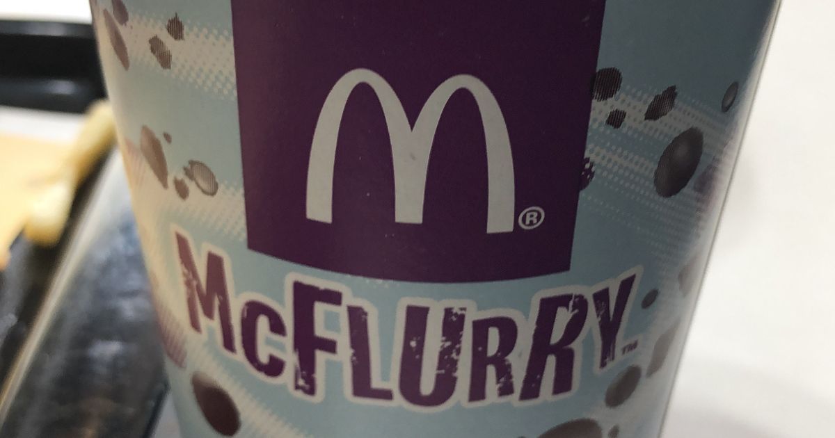 A McFlurry cup is pictured is this image.