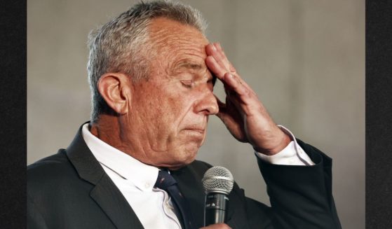 Independent presidential candidate Robert F. Kennedy Jr. pauses while he speaks at a Cesar Chavez Day event at Union Station on March 30 in Los Angeles, California.