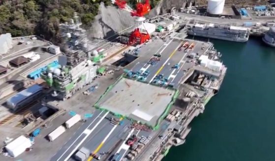 Japanese officials confirmed the footage of the military shipyard appears to be real, rather than generated by AI.