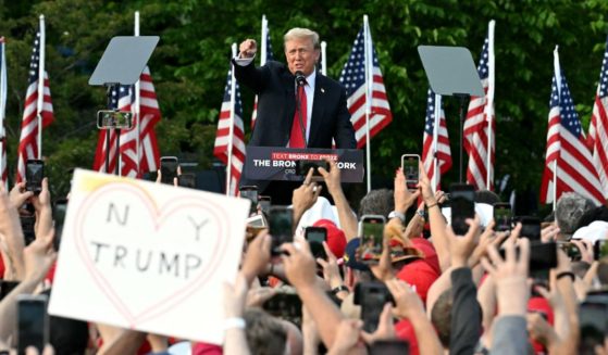 Republican presidential candidate and former President Donald Trump speaks during a campaign rally in the South Bronx in New York City on Thursday.
