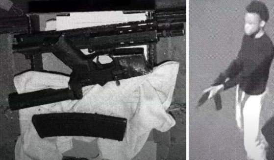 These YouTube screen shots show Amonte Moody (R) and the disassembled AR-15 (L) found in his home by authorities.