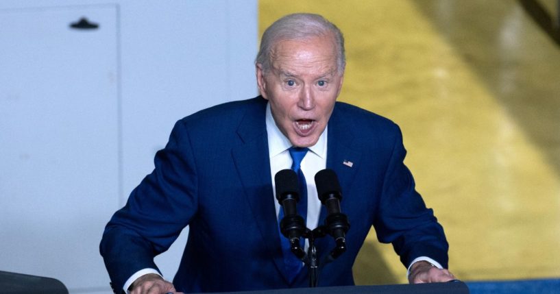U.S. President Joe Biden speaks to guests during an event at Gateway Technical College’s iMet Center on May 8, 2024 in Sturtevant, Wisconsin. During the event, Biden spoke about Microsoft’s plan to invest $3.3 billion to build an artificial intelligence data center in the state.