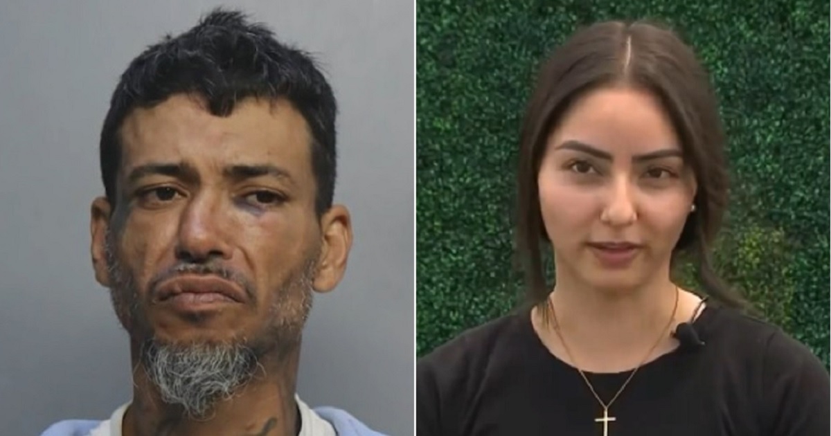 Car burglary suspect Luis Machado, left; powerlifting waitress Miurell Vargas, right.
