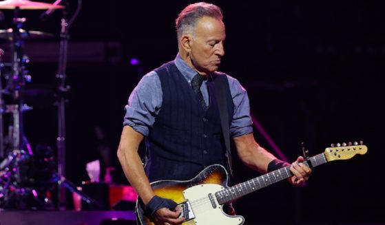 Bruce Springsteen plays guitar during a show in April with the E Street Band at Mohegan Sun Arena in Uncasville, Connecticut.