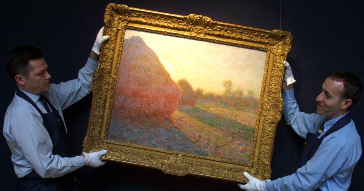 Monet’s famous haystack painting fetches record price in intense 8-minute auction