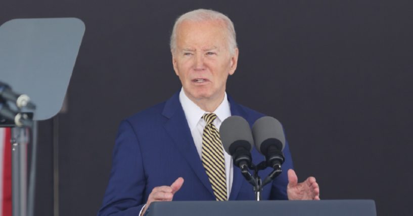 President Joe Biden, pictured Saturday speaking at the commencement ceremony at the U.S. Military Academy at West Point.